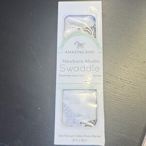Amazing Baby 100% Cotton Newborn Muslin Swaddle Zebra Design